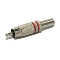 CONECTOR RCA MACHO METALICO ROJO
