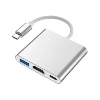 ADAPTADOR USB-C 3 EN 1 (USB 3.0 + HDMI + USB-C) NETMAK NM-TYPE