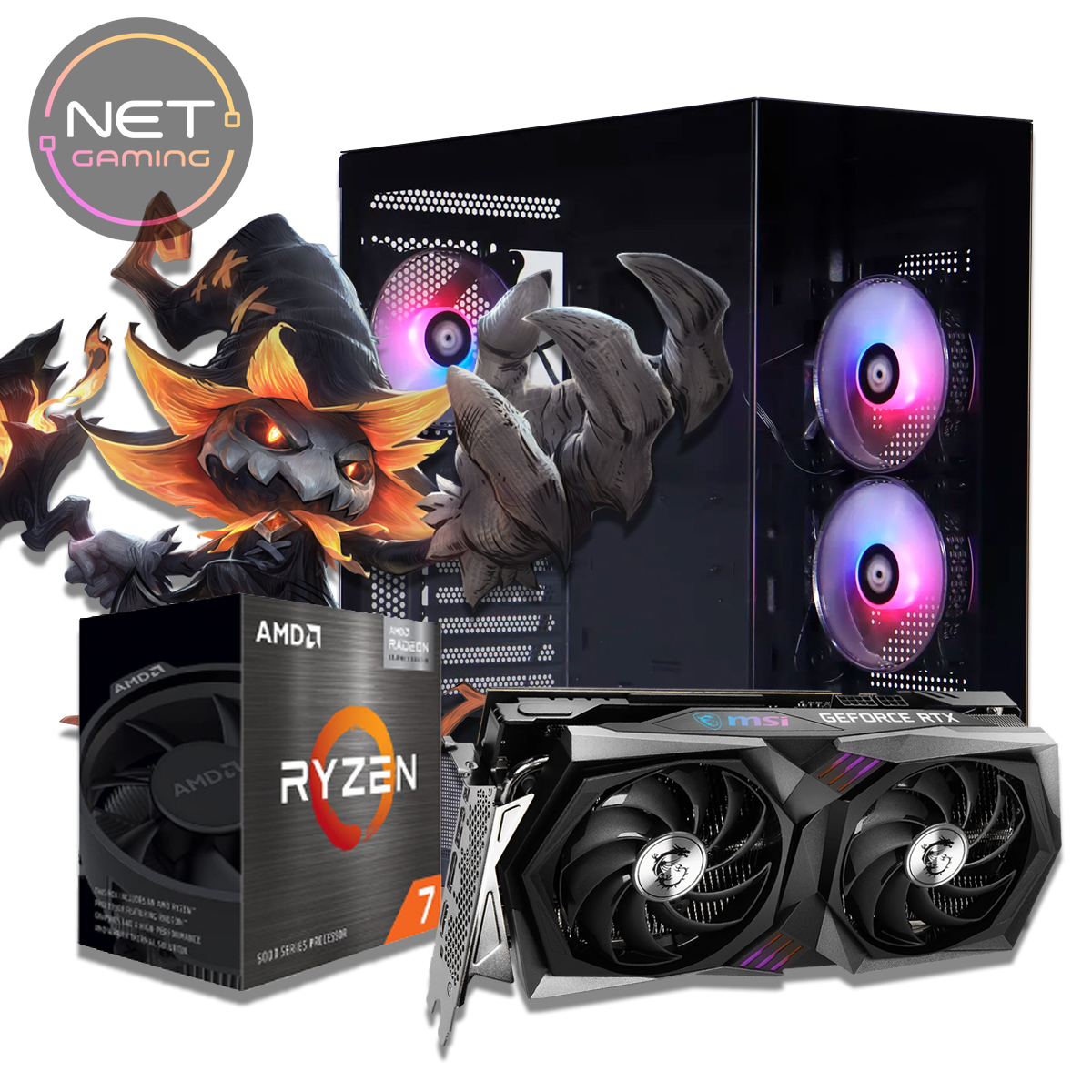 PC Gamer AMD Ryzen 7 5700 4.6 GHZ - 32 GB DDR4 - SSD 1 TB M.2 - RTX 3060 12 GB