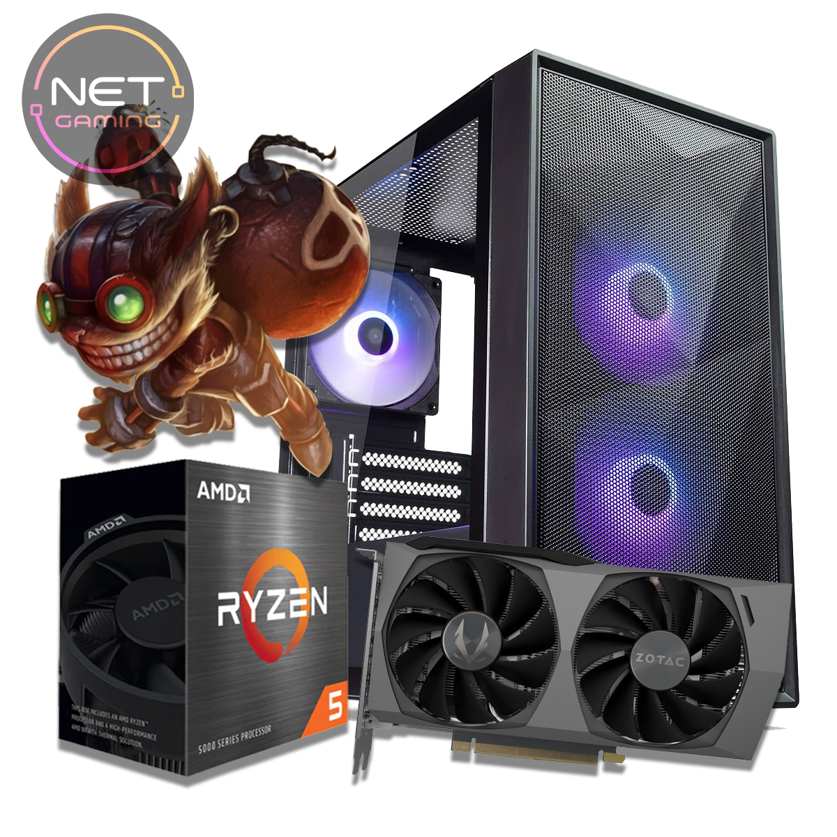 PC Gamer AMD Ryzen 5 9600 X 5.4 GHZ - 16 GB DDR5 - SSD 500 GB M2  - RTX 3050 8 GB