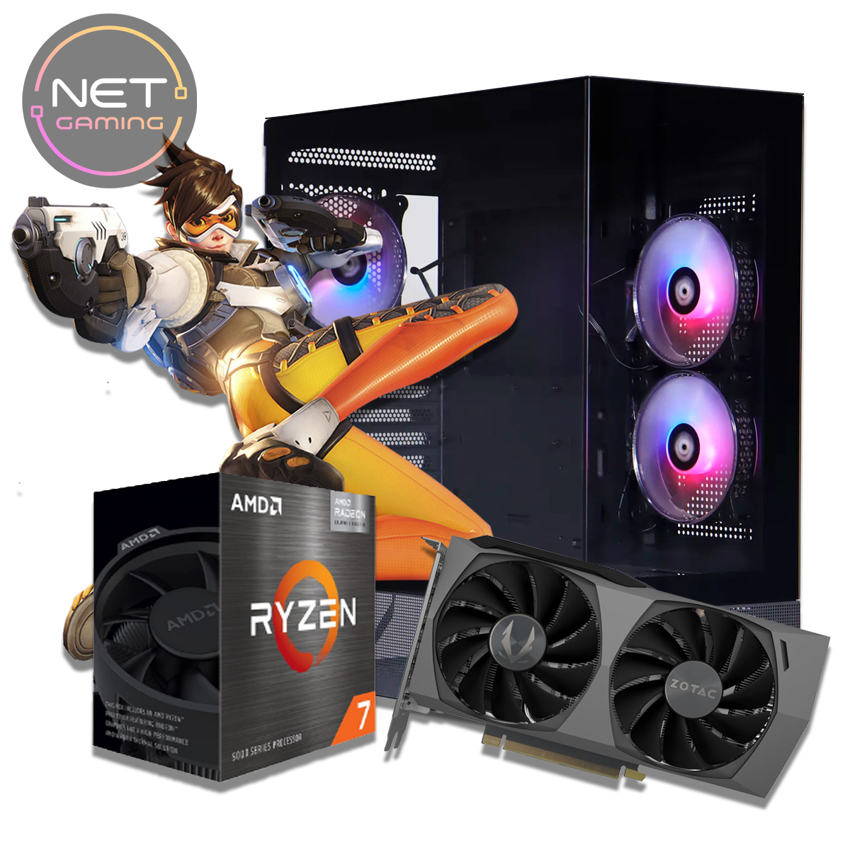 PC Gamer AMD Ryzen 7 5700 4.6 GHZ - 32 GB DDR4 - SSD 1 TB  - RTX 3060 TI 8 GB