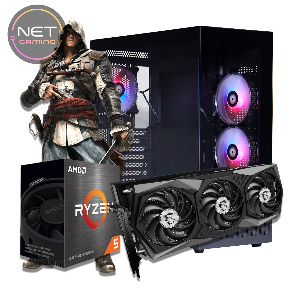 PC Gamer AMD Ryzen 5 5500 4.2 GHZ - 16 GB DDR4 - SSD 500 GB - RTX 3070 8 GB