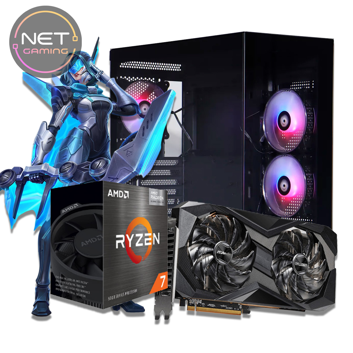 PC Gamer AMD Ryzen 7 5700 4.6 GHZ - 32 GB DDR4 - SSD 1 TB M.2 - RX 6800 XT 16 GB