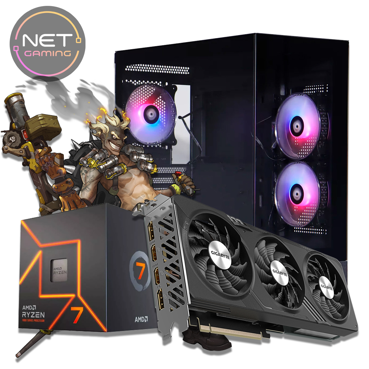 PC Gamer AMD Ryzen 7 8700F 5.0 GHZ (AM5) - 32 GB DDR5 - SSD 1 TB M.2 - RTX 5060 8 GB