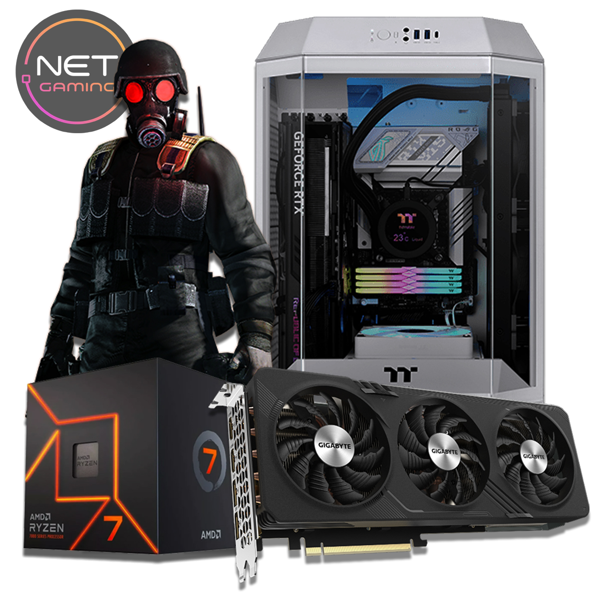 PC Gamer AMD Ryzen 7 9700X (AM5) - 32 GB DDR5 - SSD 1 TB - RX 7800 XT 16 GB