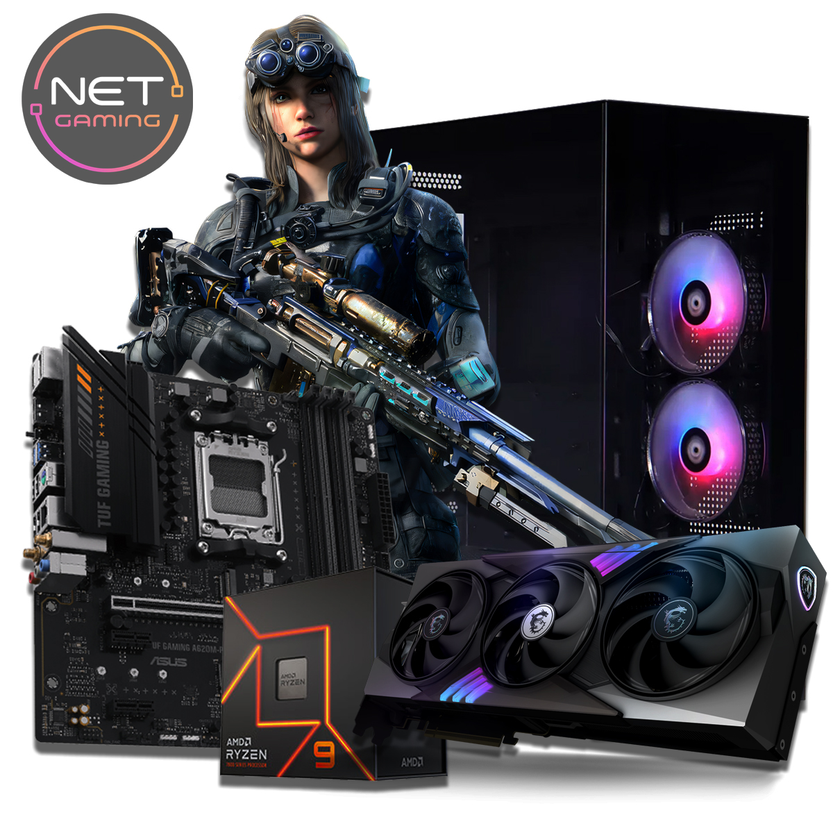 PC Gamer AMD Ryzen 7 7800X3D (AM5) 5.5 GHZ - 32 GB DDR5 - SSD 1 TB M.2 - RTX 5070 12 GB DDR7