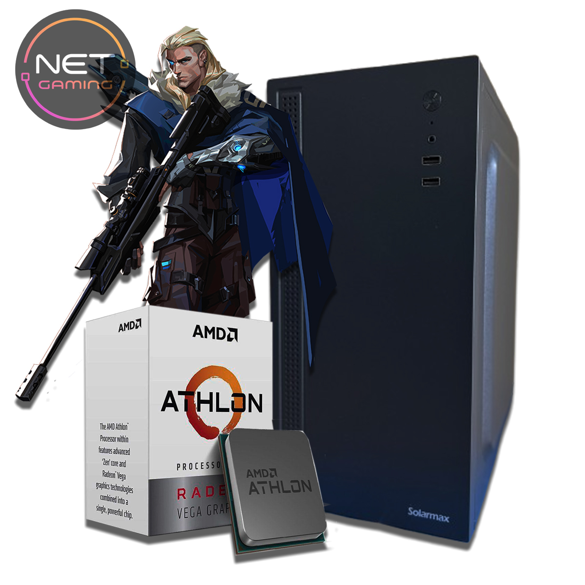 PC AMD Athlon 3000G - 16 GB DDR4 - SSD 500 GB