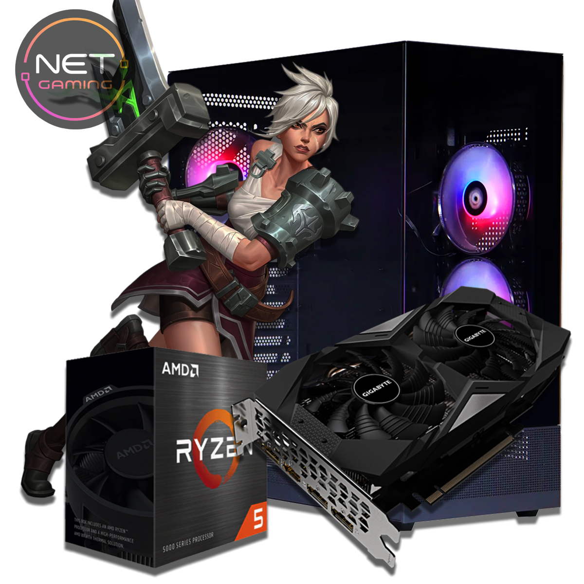 PC AMD Ryzen 5 5500 4.2 GHZ - 16 GB DDR4 - SSD 500 GB - RTX 2060 6 GB