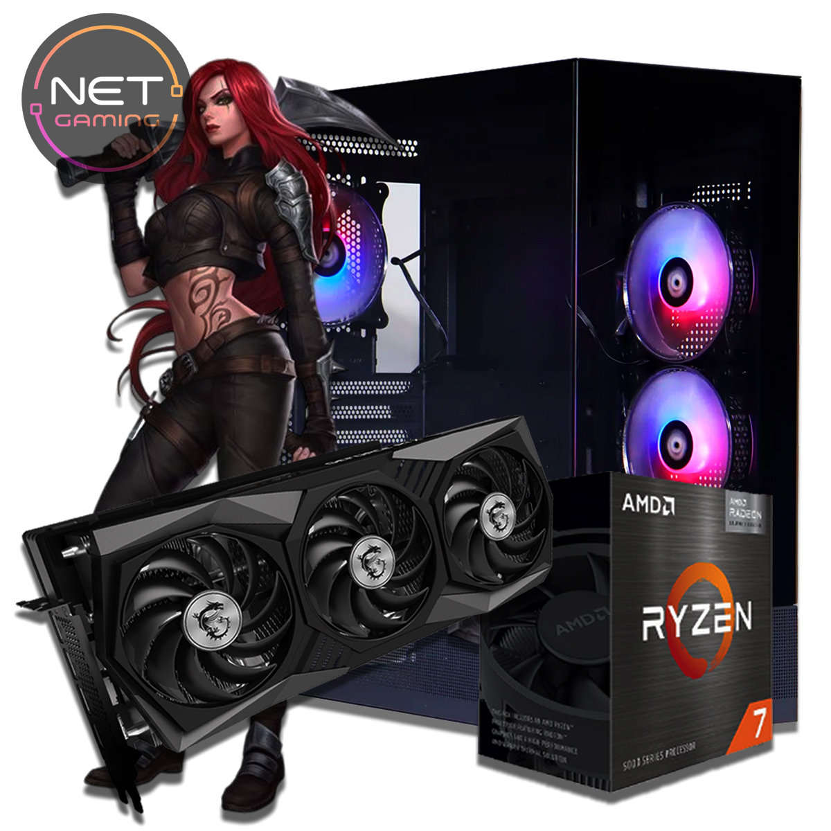 PC Gamer AMD Ryzen 7 5700X 4.6 GHZ - 32 GB DDR4 - SSD 1 TB M.2 - RTX 3080 TI 12 GB