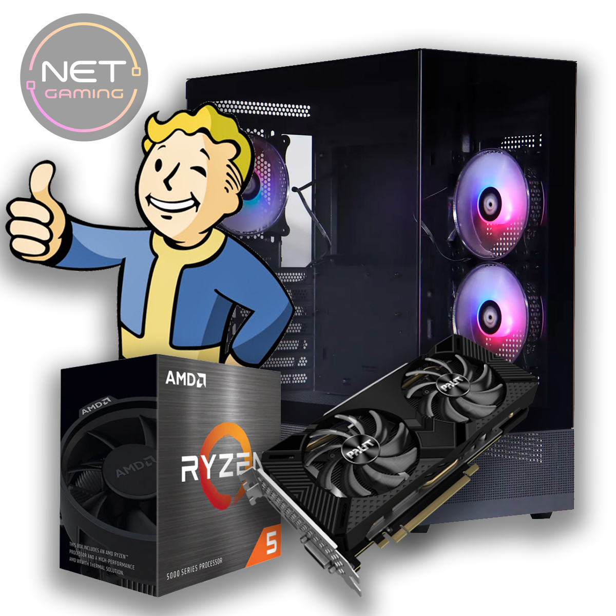 PC Gamer AMD Ryzen 5 5500 4.2 GHZ - 16 GB DDR4 - SSD 500 GB - RTX 2060 6 GB