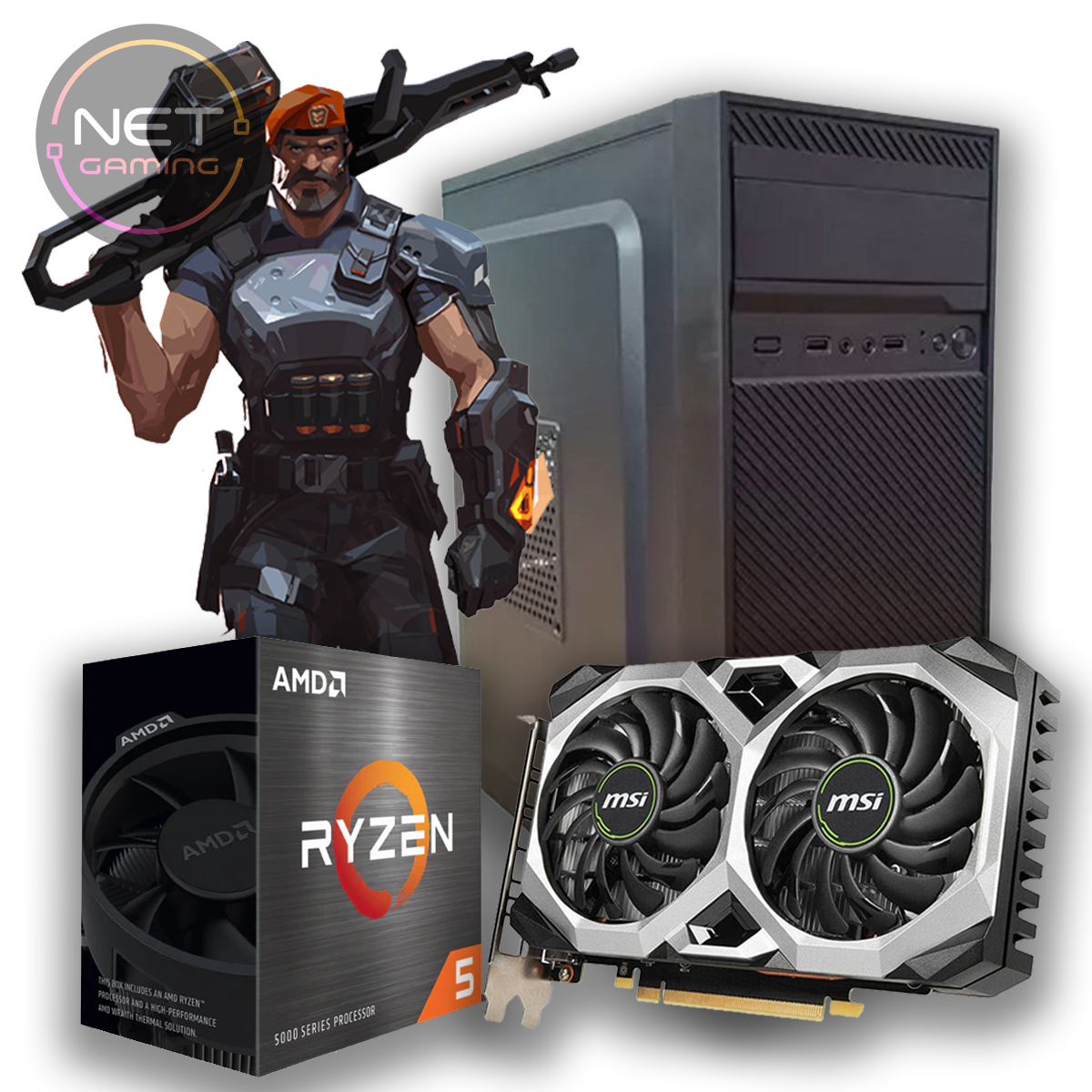 PC Gamer AMD Ryzen 5 5500 4.2 GHZ - 16 GB DDR4 - SSD 500 GB - 5600 XT 6 GB