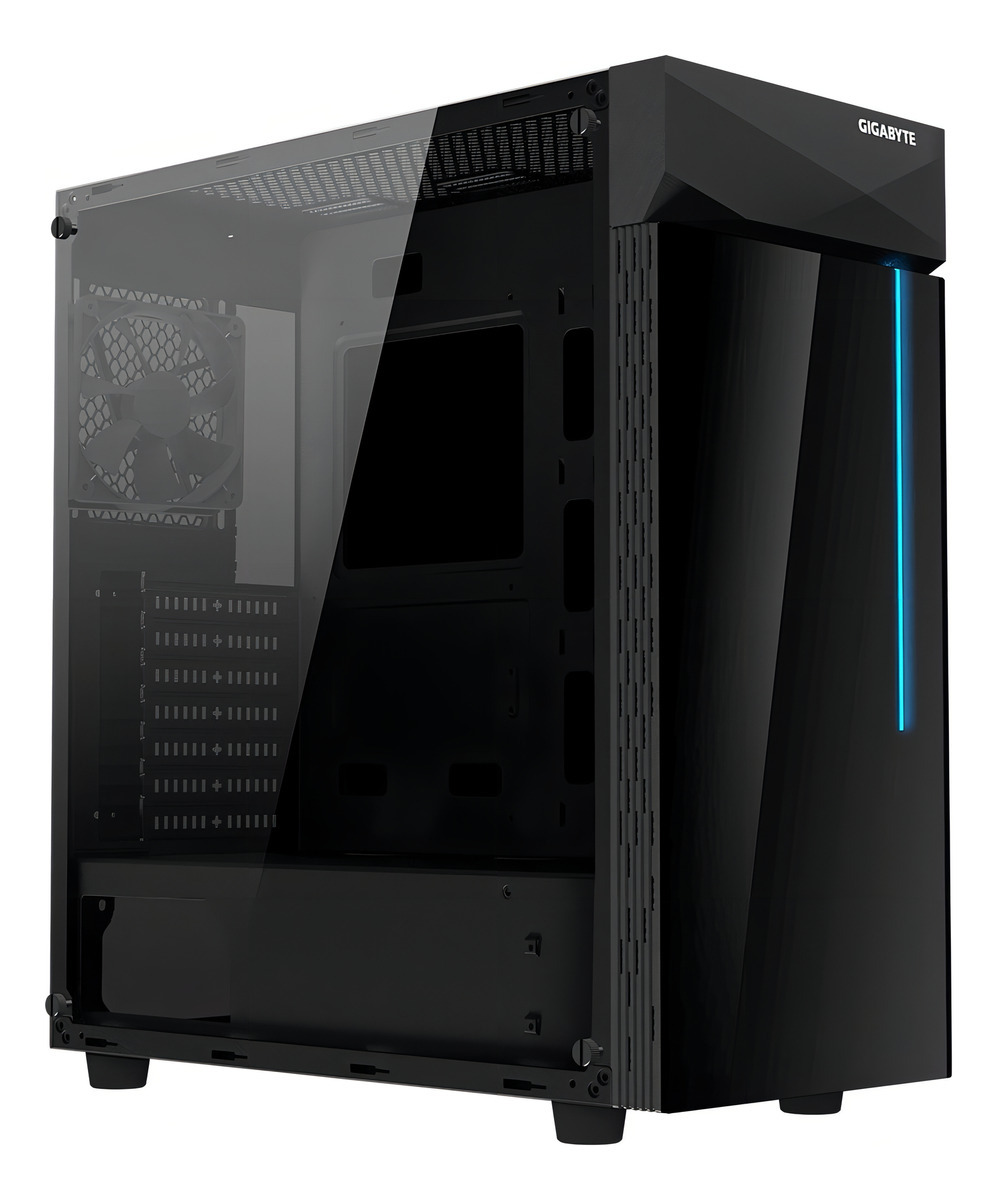 Gabinete Gamer Saikano Tx4 Black Coolers Rgb Vidrio Templado - Negro