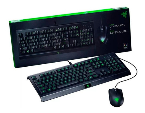 Kit de teclado y mouse gamer Razer Cynosa Lite + Abyssus Lite Español de color negro