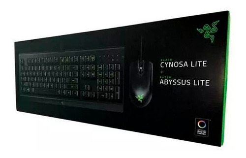Kit de teclado y mouse gamer Razer Cynosa Lite + Abyssus Lite Español de color negro