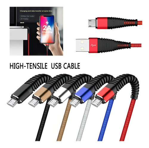 cable de carga micro usb treqa vir-1581