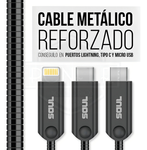 cable usb reforzado soul iron flex colores varios