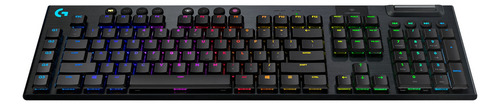 Teclado gamer bluetooth Logitech G Serie G QWERTY GL Tactile inglés US color negro con luz RGB G915