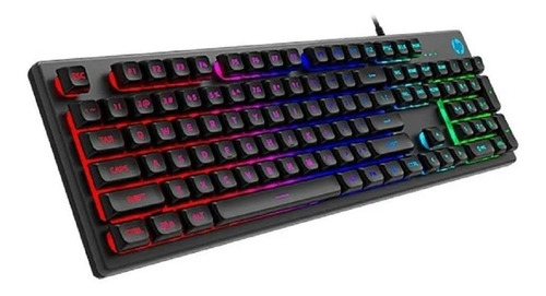 Teclado Gamer Hp K500f Qwerty Inglés Us Negro Con Luz Rgb