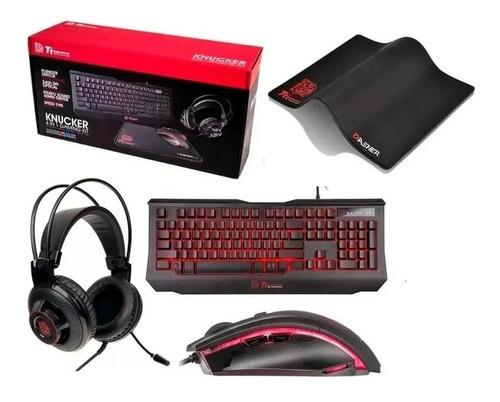 Kit Thermaltake Teclado + Mouse + Auriculares + Pad knucker 4 en 1