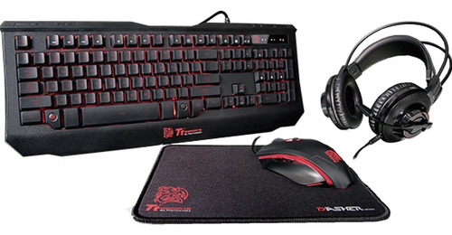 Kit Thermaltake Teclado + Mouse + Auriculares + Pad knucker 4 en 1