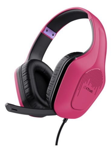 Auricular Gamer Trust Zirox Pink Gxt415p