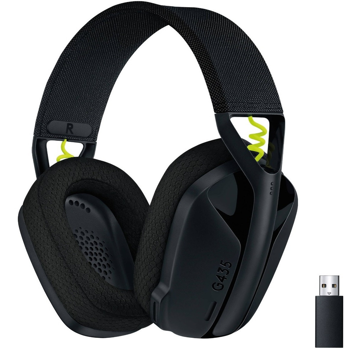 Auriculares Gamer G435 Logitech G Wireless Gaming Headset Color Negro/Amarillo fluorescente