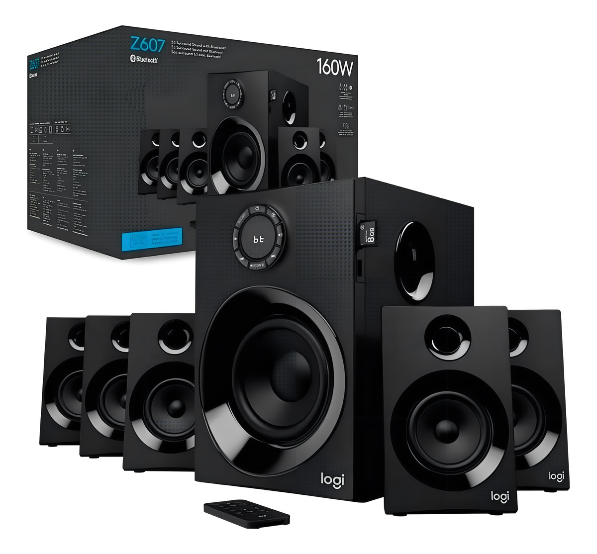 Parlantes Gamer 5.1 Logitech Envolvente Bt Con Control Z607 5.1