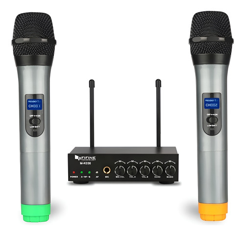 Fifine K036 Sistema Inalambrico Doble Microfono De Mano Uhf