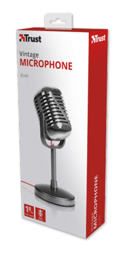 Microfono Trust Elvii Vintage Pc Con Soporte Plug 3,5 Mm.