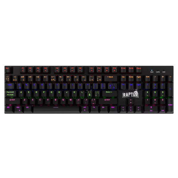 Teclado Raptor Fireclaw M104 Mecanico Retroiluminado Switch Red Outemu (2139)
