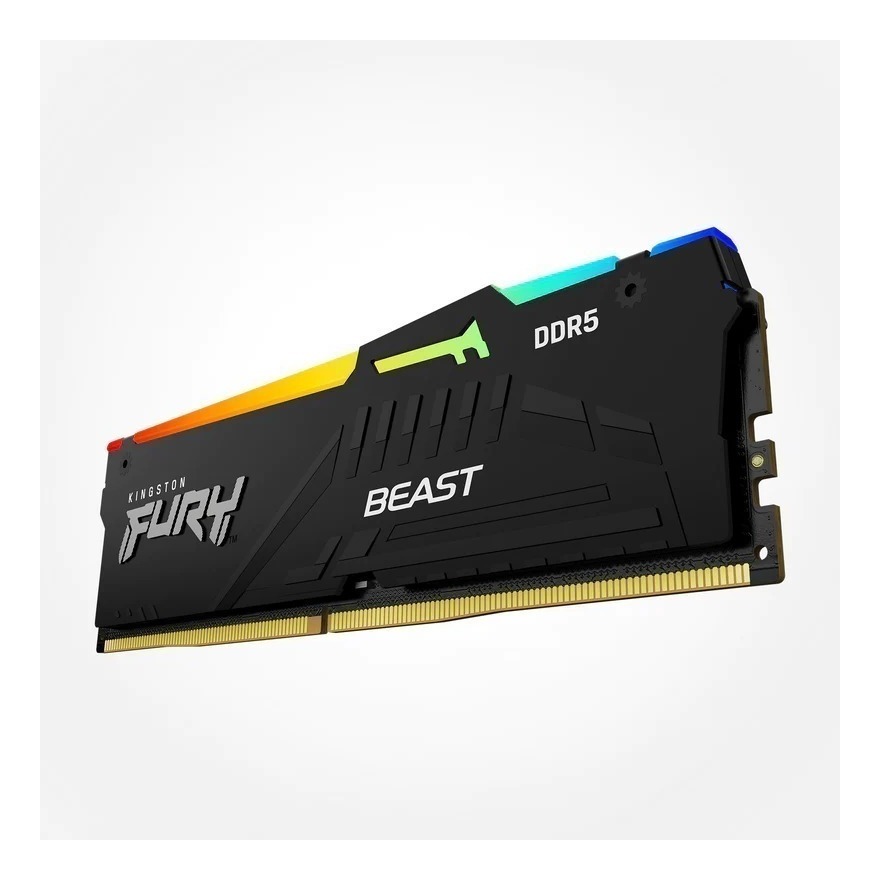 Memoria RAM Fury Beast RGB gamer color negro 16GB  Kingston KF552C40BBA-16