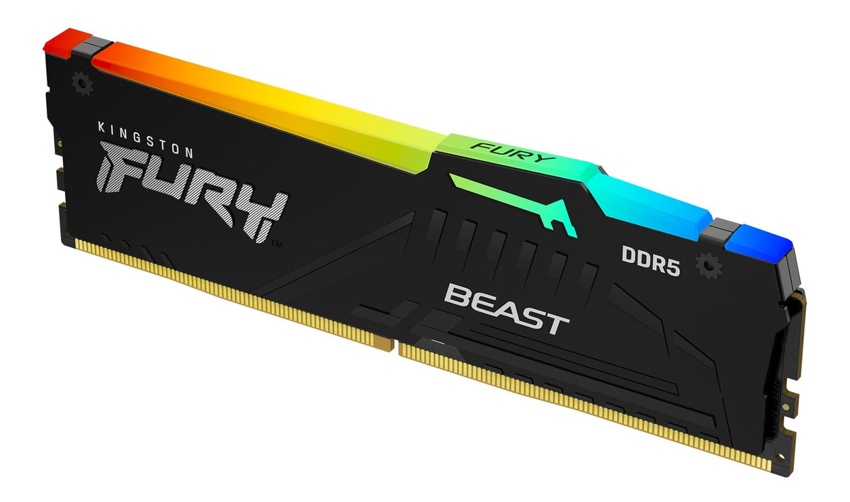 Memoria RAM Fury Beast RGB gamer color negro 16GB  Kingston KF552C40BBA-16