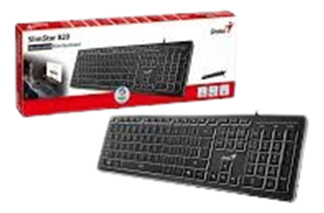 Teclado Genius Slimstar 820 Retroiluminado Black Usb