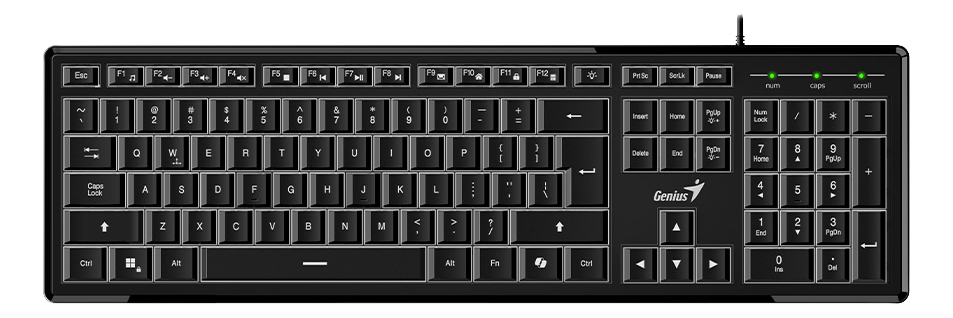 Teclado Genius Slimstar 820 Retroiluminado Black Usb