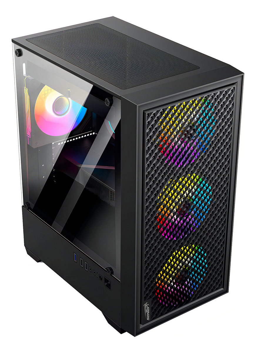Gabinete Gamer Sentey H12 Black 4 Fan Frgb Color Negro