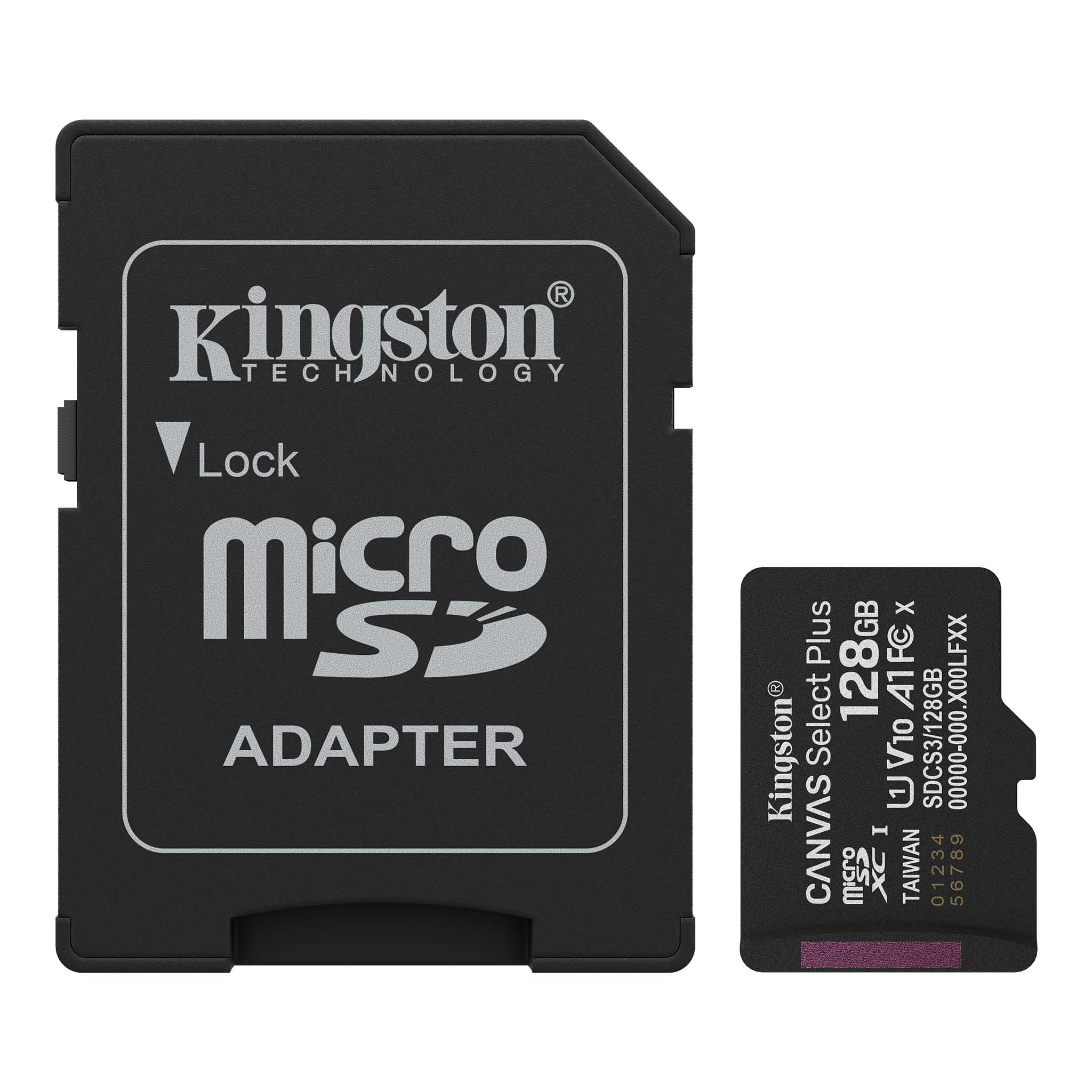 MicroSD KINGSTON 128GB C/Adap Gen3 100MB/s Canvas S Plus CL10 (8483)
