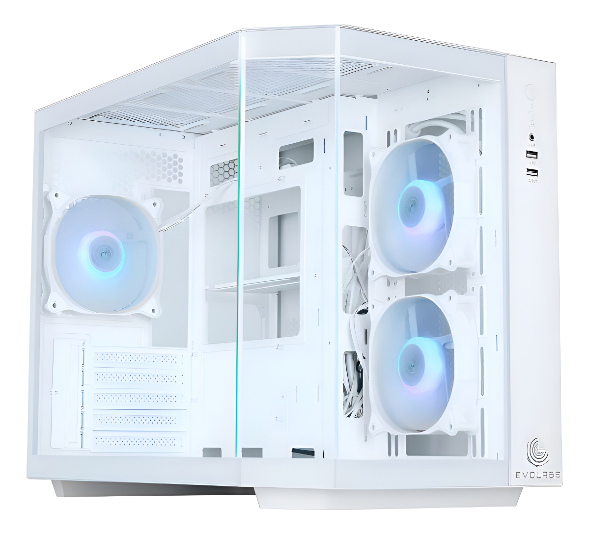 Gabinete Gamer Evolabs Primacy Evo-300mw M-atx 3 Fan Argb Blanco