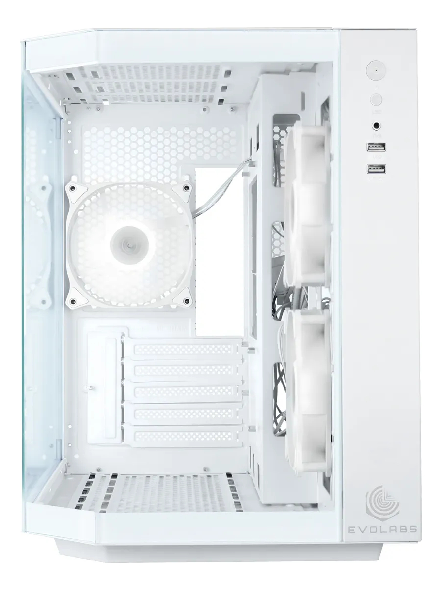 Gabinete Gamer Evolabs Primacy Evo-300mw M-atx 3 Fan Argb Blanco