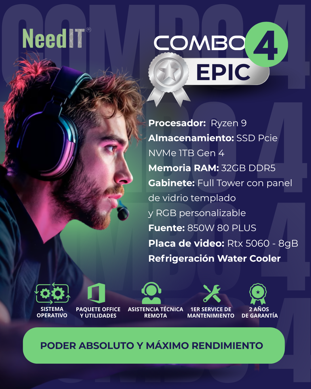 COMBO 4 - GAMER EPIC RYZEN 9 AM5