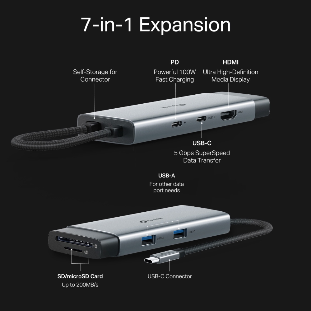 Hub USB-C 7 EN 1 Hdmi/SD/USB/USB-C TP Link