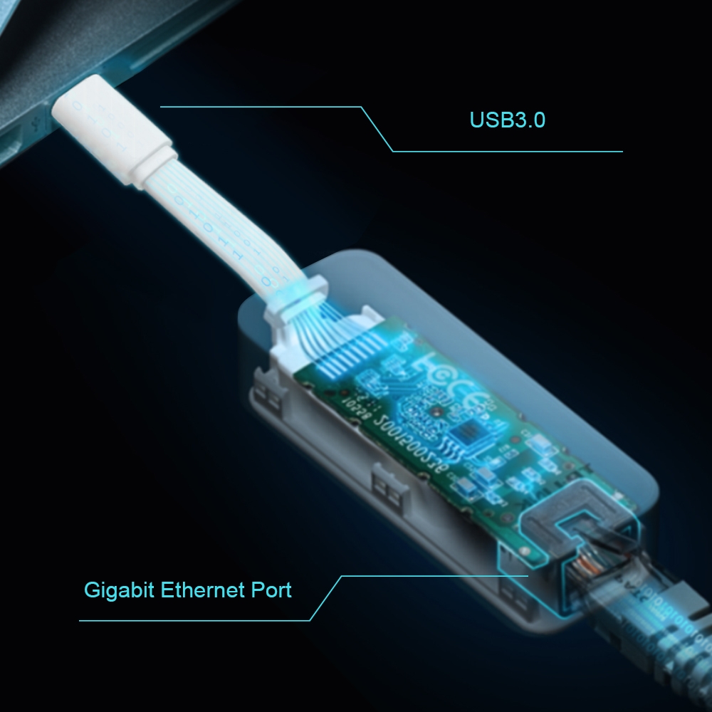 Adaptador de red USB Type-C a RJ45 Gigabit Ethernet