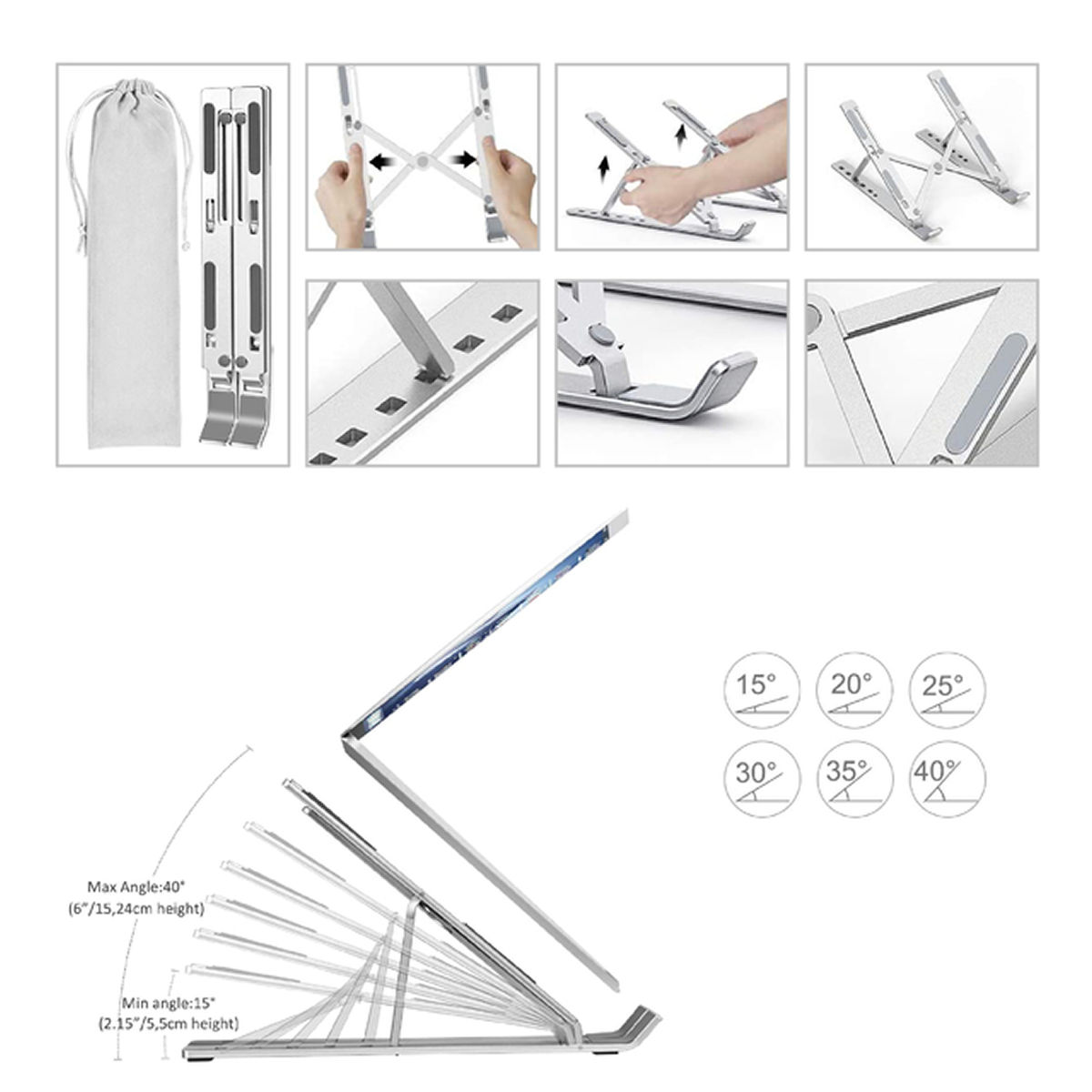 SOPORTE NOTEBOOK ALUMINIO AJUSTABLE 10