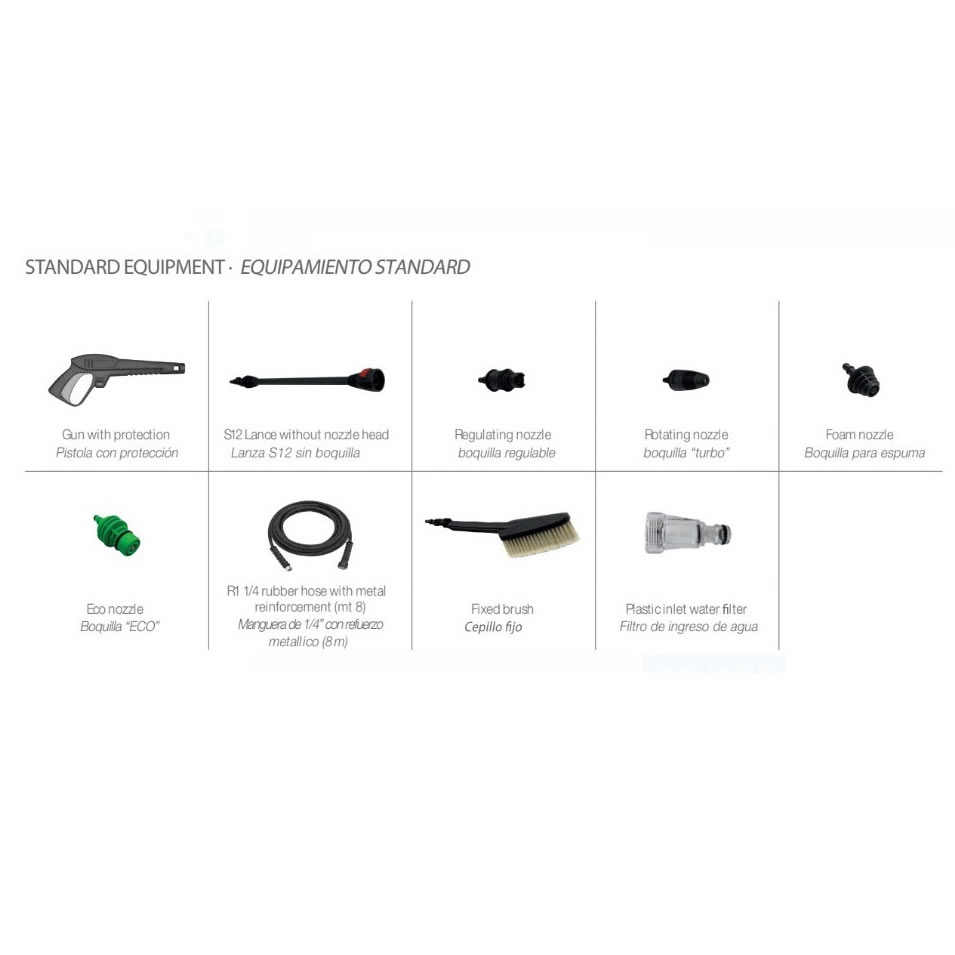 Hidrolavadora COMET KRX 1450 Plus - C2580AR Agua Fria Con Lanza y Cepillo