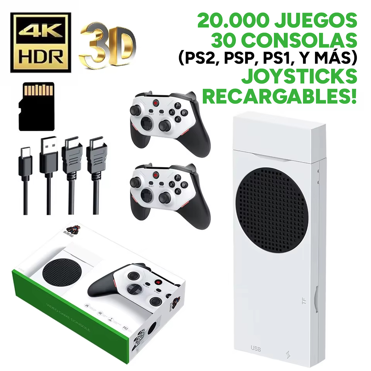 Consola Retro Game Stick M88 PS2 + 2 Joysticks recargables + 20K Juegos!