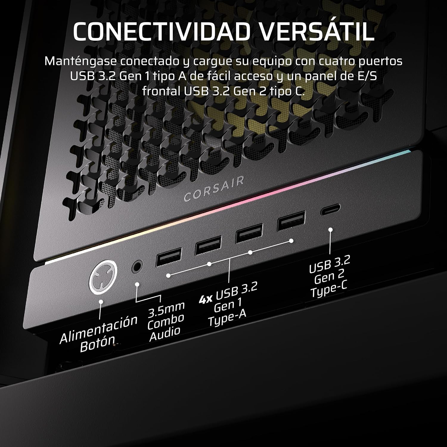 Gabinete Corsair 5000D Frame C/ 4 Coolers ARGB - Negro