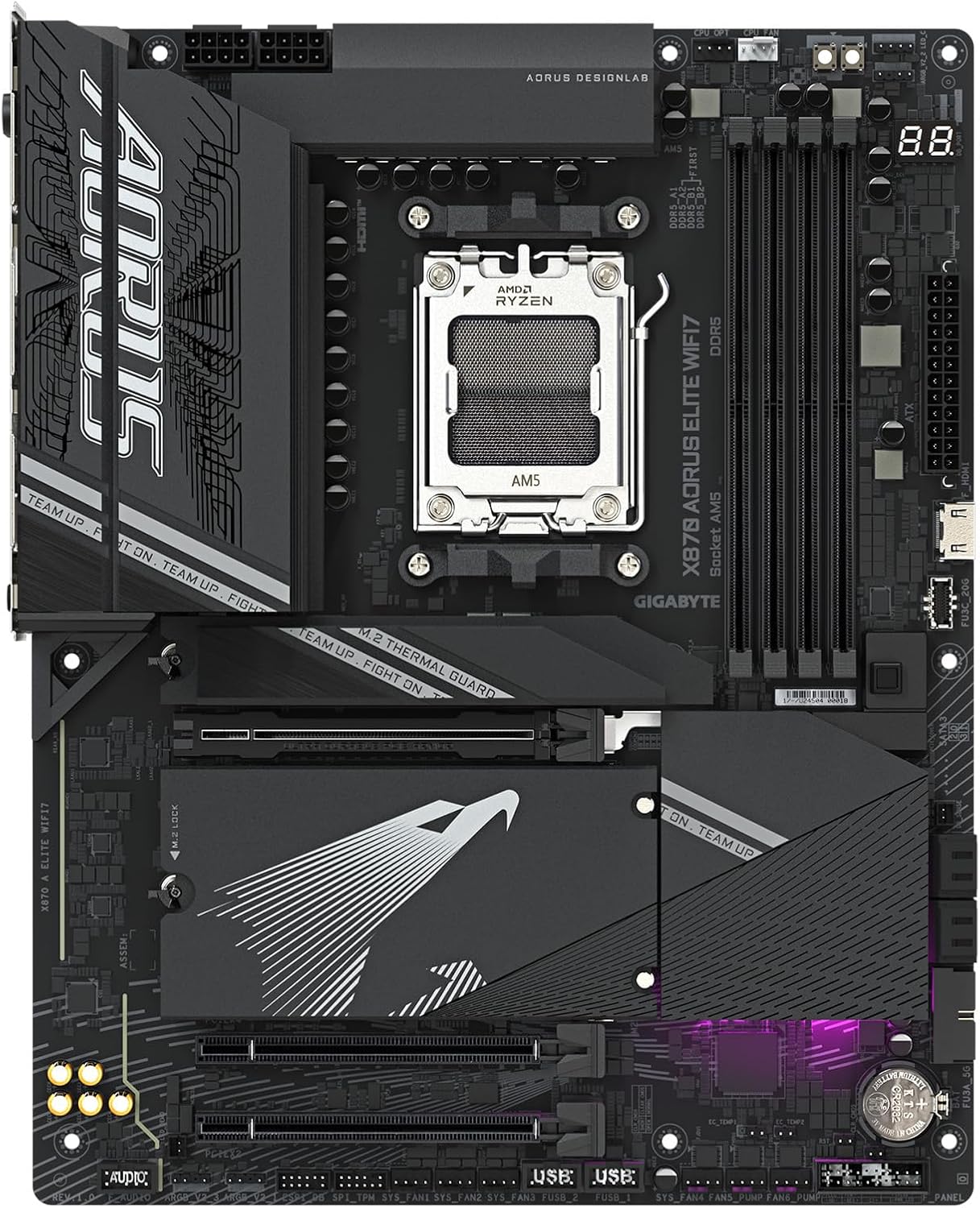 Motherboard Gigabyte X870 Aorus Elite WiFi 7 Amd Am5 Ryzen Black