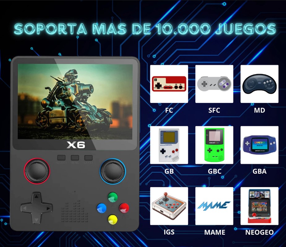 Consola Portátil X6 Multiconsola 3.5