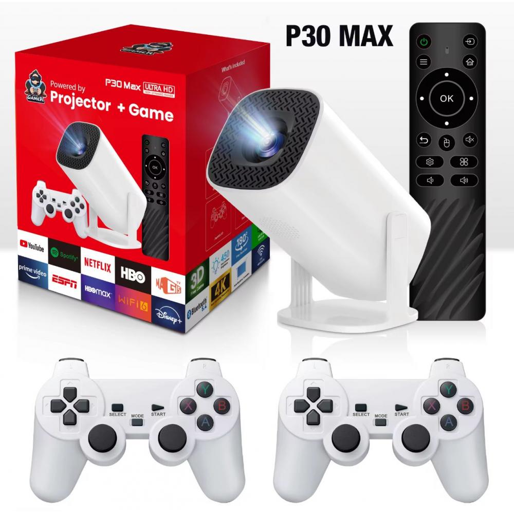 Proyector Portátil P30 TV Box c/ juegos + 2 joysticks + app tv!