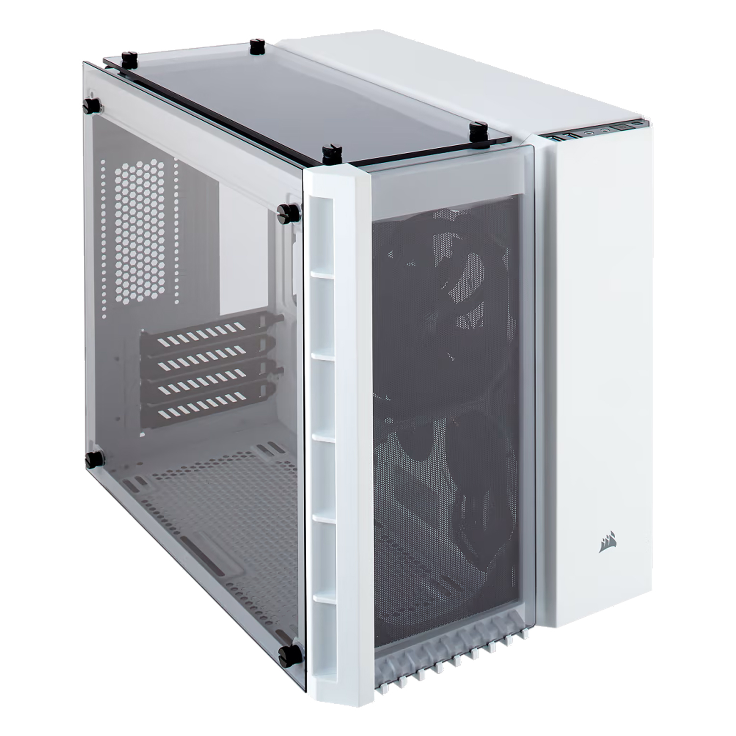 Gabinete Micro-ATX Corsair Crystal Series 280X con cristal templado, blanco Corsair (Outlet)