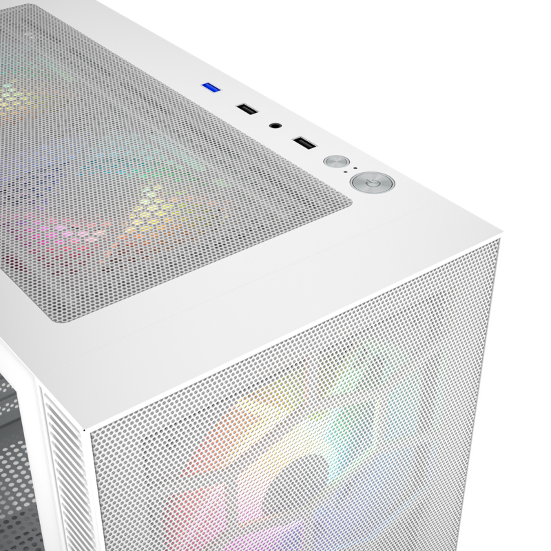 Gabinete Gamer Airone 200 Glass White Atx Tempered Glass